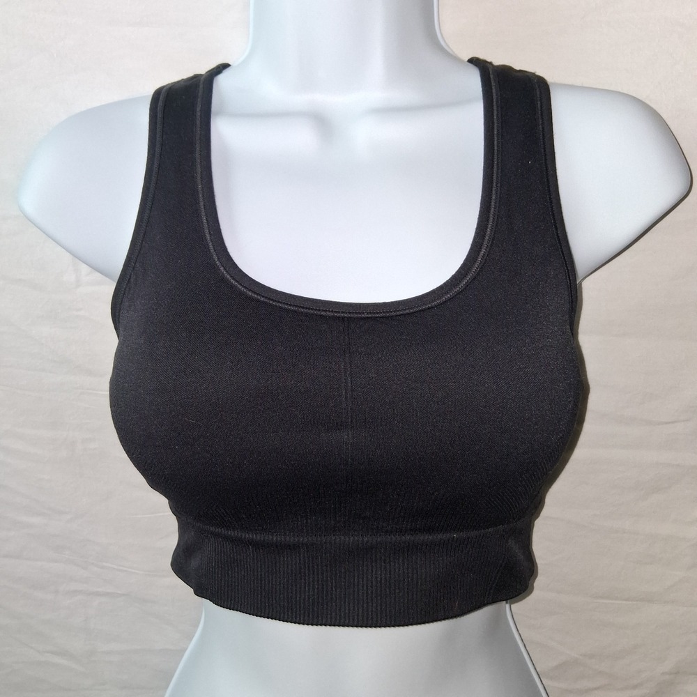 All‎ in Motion Women's Medium Black Seamless Light Support Racerback Sports Bra